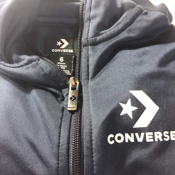 Boys 5-6 Converse Star Chevron Navy Zip Track Jacket, soft lining - Picture 2 of 9